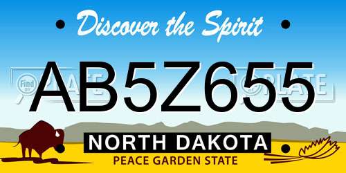 AB5Z655 North Dakota License Plate