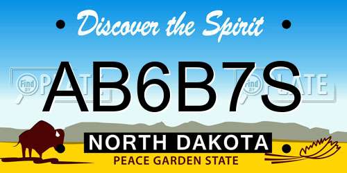 AB6B7S North Dakota License Plate