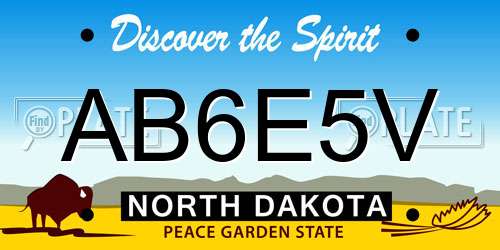 AB6E5V North Dakota License Plate