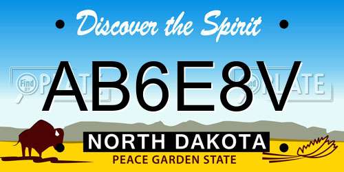 AB6E8V North Dakota License Plate