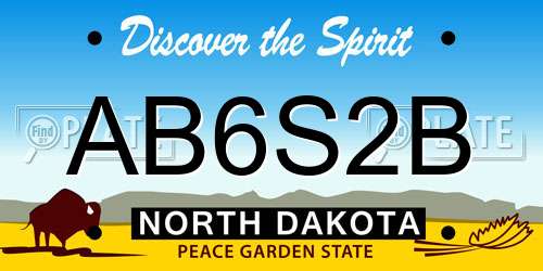 AB6S2B North Dakota License Plate