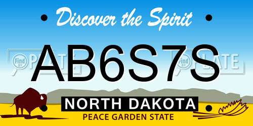 AB6S7S North Dakota License Plate