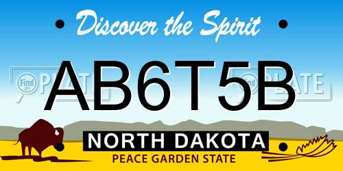 AB6T5B North Dakota License Plate