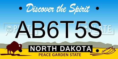 AB6T5S North Dakota License Plate