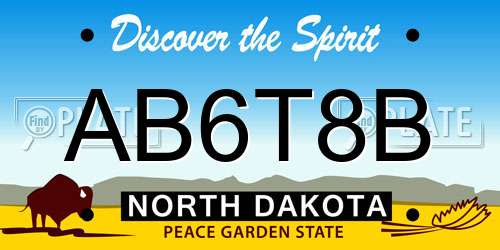 AB6T8B North Dakota License Plate