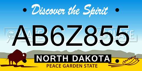 AB6Z855 North Dakota License Plate
