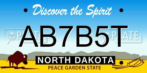 AB7B5T North Dakota License Plate