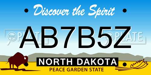 AB7B5Z North Dakota License Plate