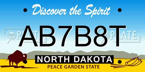 AB7B8T North Dakota License Plate