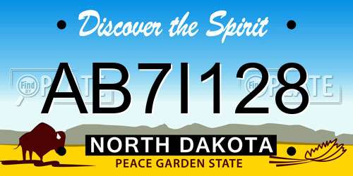 AB7I128 North Dakota License Plate