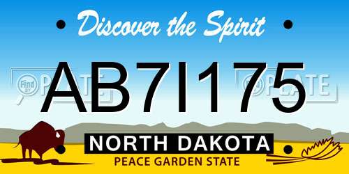 AB7I175 North Dakota License Plate