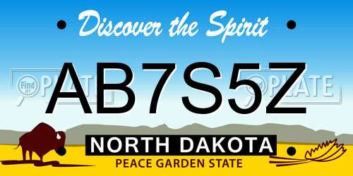 AB7S5Z North Dakota License Plate