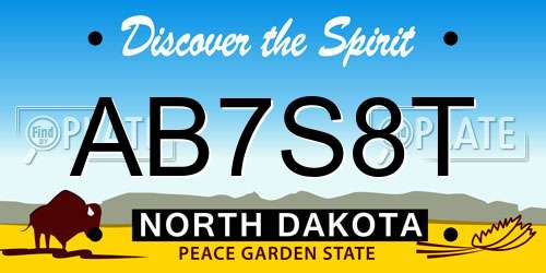 AB7S8T North Dakota License Plate