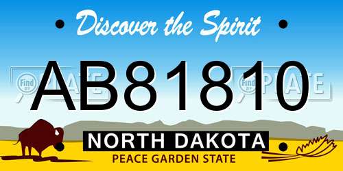 AB81810 North Dakota License Plate