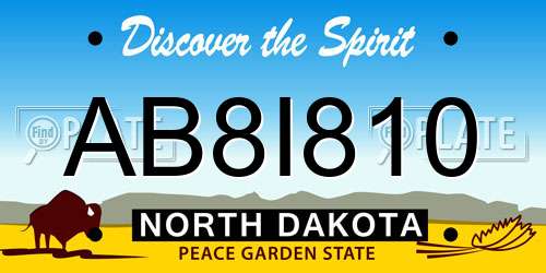 AB8I810 North Dakota License Plate