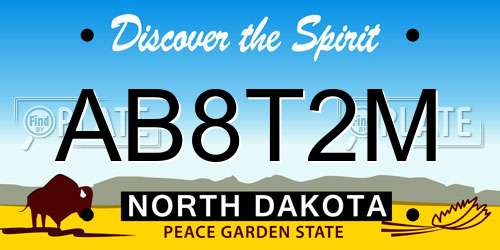 AB8T2M North Dakota License Plate