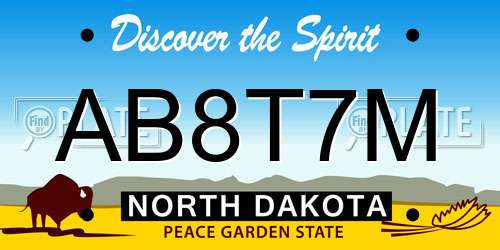 AB8T7M North Dakota License Plate