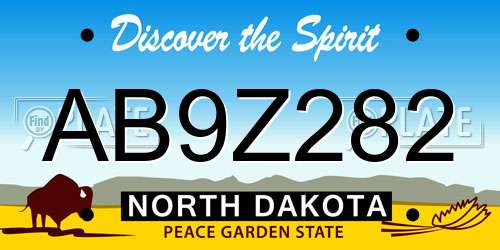AB9Z282 North Dakota License Plate