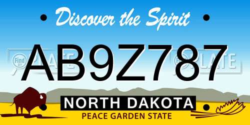 AB9Z787 North Dakota License Plate