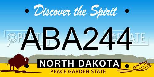 ABA244 North Dakota License Plate