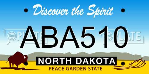 ABA510 North Dakota License Plate