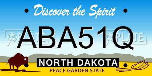 ABA51Q North Dakota License Plate