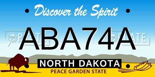 ABA74A North Dakota License Plate