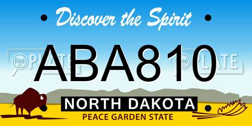 ABA810 North Dakota License Plate
