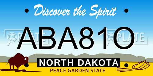 ABA81O North Dakota License Plate