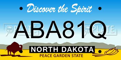 ABA81Q North Dakota License Plate