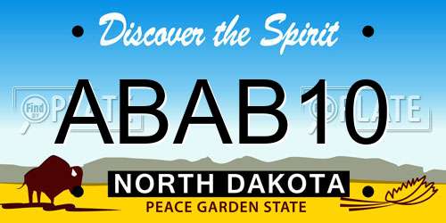 ABAB10 North Dakota License Plate