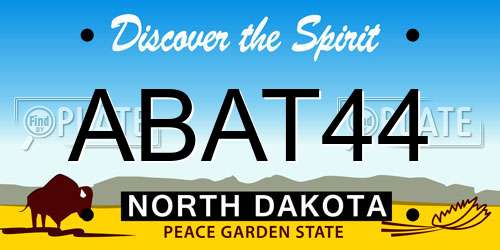 ABAT44 North Dakota License Plate
