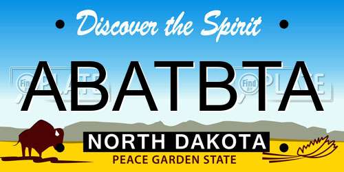 ABATBTA North Dakota License Plate
