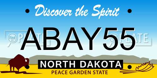 ABAY55 North Dakota License Plate