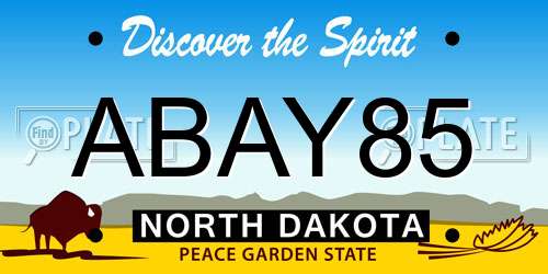 ABAY85 North Dakota License Plate