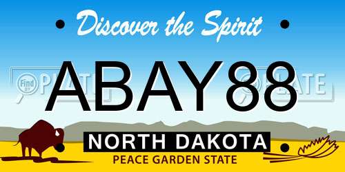 ABAY88 North Dakota License Plate