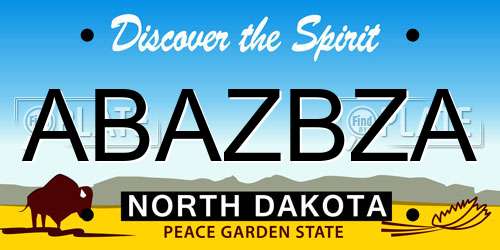 ABAZBZA North Dakota License Plate