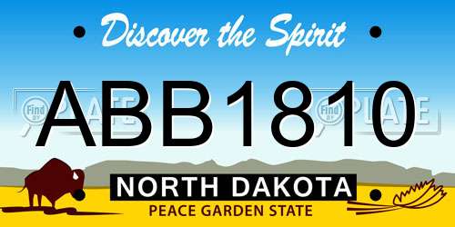 ABB1810 North Dakota License Plate