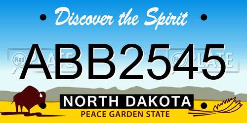ABB2545 North Dakota License Plate