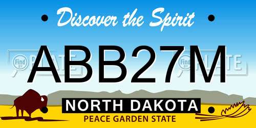 ABB27M North Dakota License Plate