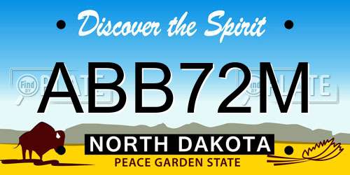 ABB72M North Dakota License Plate