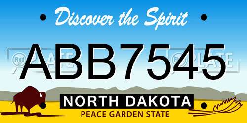 ABB7545 North Dakota License Plate