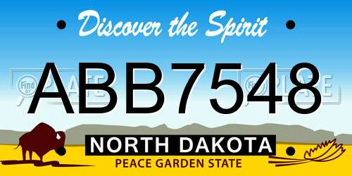 ABB7548 North Dakota License Plate