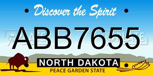 ABB7655 North Dakota License Plate