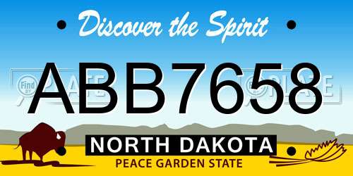 ABB7658 North Dakota License Plate