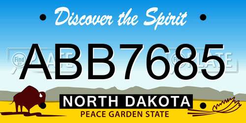 ABB7685 North Dakota License Plate