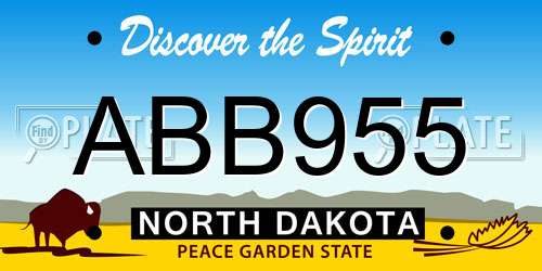 ABB955 North Dakota License Plate