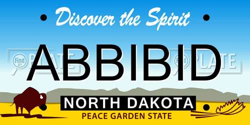 ABBIBID North Dakota License Plate