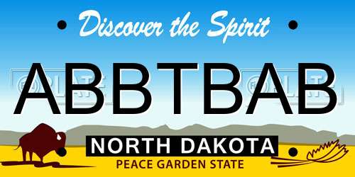 ABBTBAB North Dakota License Plate