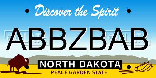 ABBZBAB North Dakota License Plate